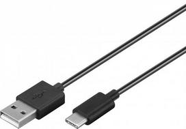 Goobay 59118 USB cable, USB 2.0, 0.5 m, USB A to USB C, Black