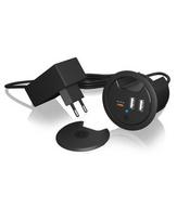 ICY BOX In-Desk USB Charger with Power Delivery  AND  Quick Charge