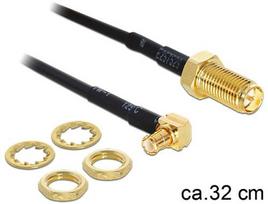 Delock 88472 coaxial cable, 0.32 m, MMCX to RP-SMA, gold, black