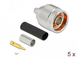 Delock N plug for crimping LMR 200, with a matching shrink tube