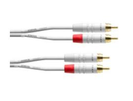 Cordial CFU 1.5 CC-SNOW audio cable, 1.5 m, 2 x RCA, White