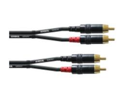 Cordial CFU 1.5 CC audio cable, 1.5 m, 2 x RCA, Black