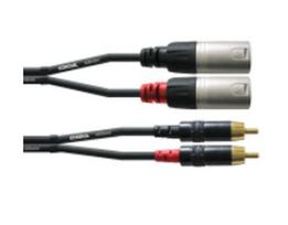 Cordial CFU 1.5 MC audio cable, 1.5 m, 2 x RCA, 2 x XLR (3-pin), Black