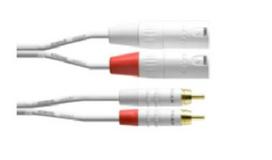Cordial 2 x RCA/2 x XLR, 3 m audio cable, 2 XLR (3-pin) connectors, white
