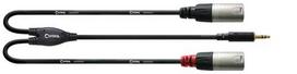 Cordial CFY 3 WMM-LONG 3m audio cable, 3.5mm, 2 x XLR (3-pin), Black, Silver