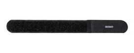 Deltaco CM03S cable organizer, hook and loop cable tie, black, 1 piece