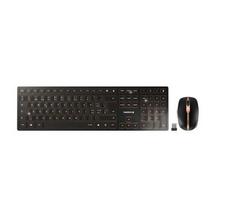 Cherry DW 9100 SLIM keyboard, Mouse included, Universal RF Wireless + Bluetooth, QWERTZ Swiss, Black