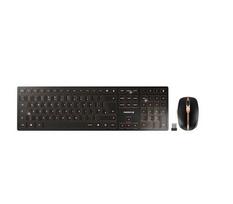 Cherry DW 9100 SLIM keyboard. Mouse included. Universal RF Wireless + Bluetooth. QWERTY UK English. Black