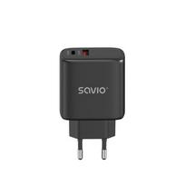 Savio LA-06/B USB Quick Charge Power Delivery 3.0 30W Internal Charger—Headset, Mouse, Tablet, Telephone, Watch, Black, Outdoor
