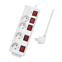Logilink LPS252 power extension cord, 1.5 m, 4 AC outlets, indoor use, white