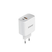 Savio LA-06 USB Type A  AND  C Quick Charge Power Delivery 3.0 Indoor Tablet, Telephone White AC Fast Charger