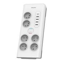 PHILIPS SPN7060WA/60 surge protector, White, 6 AC outlets, 2 m