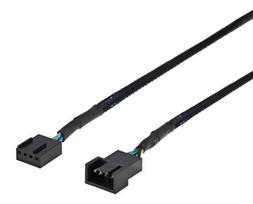 Deltaco SSI-64 power cable, Black, 0.3 m, 4-pin PWM
