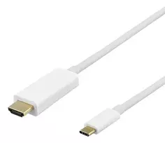 USB-C - HDMI kabelis DELTACO 4K UHD, paauksuotos jungtys,1m, baltas / R00140020