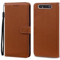 Dėklas Samsung Galaxy A80 Odinis Piniginės Atverčiamas Dėklas Samsung A80 SM-A805F Telefono Dėklas Kortelių Laikiklio Dangtelis Galaxy A80 Fundas For Samsung A80 ruda