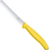 Victorinox Dantytas peilis pomidorams su užapvalintu galiuku 110/219 mm ilgio - geltonos spalvos