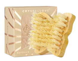 CRYSTALLOVE Butterfly Bamboo Agave Travel Size kūno šepetėlis, 1 vnt.