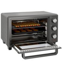 Mini krosnelė "HOMCOM" mini orkaitė 21L 1400W 60 min. laikmatis, maža orkaitė su 100 °C-230 °C reguliuojama kepimo trukme, mini orkaitė su kepimo skardomis, vieliniu stovu, nerūdijančio plieno stalinė orkaitė, pilka, Pilka