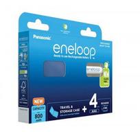 Įkraunamos baterijos PANASONIC ENELOOP AAA 800 mAh 4 szt + langelis (BK-4MCDE/4CP+CASE)