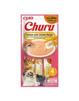 INABA Churu Cat Salmon with Chicken 4x14g kreminiai lašišos ir vištienos skonio kačių skanėstai