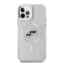 Karl Lagerfeld IML K&CH Heads Metal Frame MagSafe Case for iPhone 12/12 Pro dėklas telefonui skaidrus