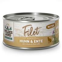 WILDES LAND Filet konservai katėms su vištiena, antiena ir žirneliais 80 g
