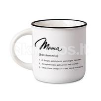 Riboto leidimo Knygos.lt puodelis su užrašu „Mama“ (baltas), 250 ml