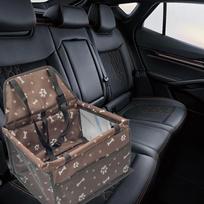 Automobilių šunų sėdynė su reguliuojamais dirželiais priekiniame skyriuje