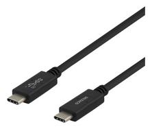 Deltaco USBC-1402M USB cable, USB 3.2 Gen 2 (3.1 Gen 2), 1 m, 10Gbit/s, 100 W, Black