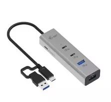 i-tec USB-C/USB-A Charging Metal HUB 2x Porty USB-C 2x Porty USB-A Power Delivery 85 W(kabel 20cm)