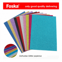Gofruotas dekoratyvinis blizgus popierius FOSKA 270g A4 įp.10 spalvų