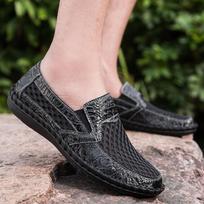 Vyriški balti slip-on mokasinai, pilki vairavimo batai, plokščiapadžiai, juodi žygio batai, vaikščiojimo, ortopediniai, rankų darbo batai, didelio dydžio EU: 39 juoda