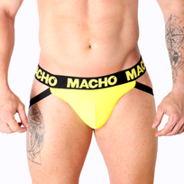 Macho Underwear Macho MX25A Jockstrap Lycra Geltona L - Sporty Open-Back Underwear