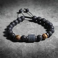 Vulkaninės lavos apyrankė su pasirinktu zodiako ženklu