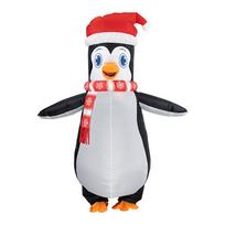 Pinguino pripučiamas kostiumas su šaliku, suaugusiems 150-190cm juoda