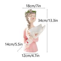 Šiaurietiška mergaitė Gėlių kompozicija Dekoratyvinė vaza Ornamentai Kūrybingas namų laikymas Svetainė Biuro stalas Dervos amatai Flower Arrangement Girl Vase