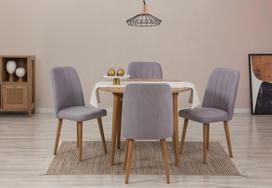 Išplečiamas pietų stalas ir kėdės (5 vienetai) Vina 0701 - Atlantic Pine, Grey