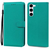 S23 dėklas Coque Samsung Galaxy S23 dėklui S23+ Odinė piniginė atverčiamas dėklas Samsung Galaxy S 23 S23 Plus Ultra telefono dėklui Funda Samsung S23 žalsvai mėlyna