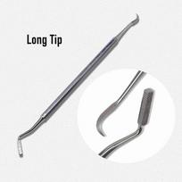 1 vnt. dvipusis dantų ortodontinis žiedų stumtuvas-sodintuvas su skaleriu, dantų valymo įrankis, instrumentas 1 piece long tip