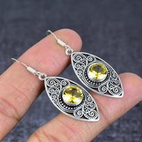 Citrine Handmade 925 Sterling Silver Jewelry Earring 1.97  J5p07