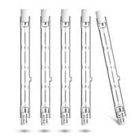 R7s 300W halogeninė lemputė 118 mm - linijinė halogeninė prožektoriaus lemputė, šiltos baltos spalvos 2800K, skirta apsaugos šviestuvams, kraštovaizdžio apšvietimui, 5 vnt.