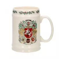 Bokalas porcelianinis, baltas Lietuva, Vytis