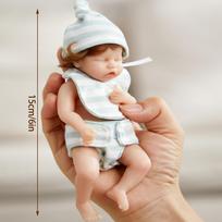Nauja žaislinė 6 colių viso kūno silikoninė Reborn Doll Minkšta imitacija Baby Doll Vaikai lydi lėles 15cm