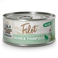 WILDES LAND Filet konservai katėms su vištiena, tunu ir špinatais 80 g