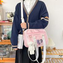 Japanese Anime-Themed JK Uniform Handbag Harajuku Girl Cute Versatile Anime-Style PU Crossbody Bag Personality Cute Card Shoulder Bag rožinė