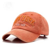 Letter embroidery washed old cap newyork personalized cowboy baseball cap for men and women Adjustable oranžinė