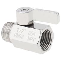 1/2 colio vidinis x išorinis NPT sriegis 304 nerūdijančio plieno mini rutulinis ventilis uždarymo ventilis dušo galvutės srauto reguliavimo ventilis vamzdžiui / voniai