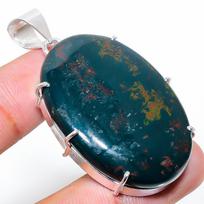 Bloodstone Handmade 925 Sterling Silver Jewelry Pendant 2.09  U9w46