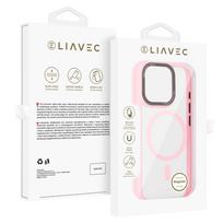 Liavec Hybrid Magsafe Clear dėklas skirtas Apple iPhone 16 Pro Max rožinės spalvos