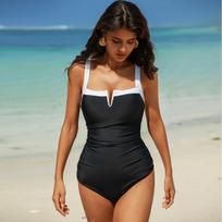 Moteriški maudymosi kostiumėliai su pakietintu kaušeliu, moteriški tankini komplektai, reguliuojamos petnešėlės, U formos iškirptė, moteriškas vintažinis maudymosi kostiumėlis, maudymosi kostiumėliai, maudymasis XXL juoda